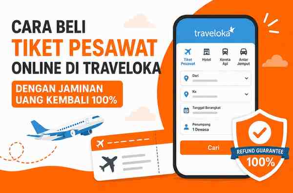 Cara Beli Tiket Pesawat Online di Traveloka dengan Jaminan Uang Kembali 100%
