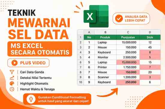 TEKNIK MEWARNAI SEL DATA MS EXCEL SECARA OTOMATIS